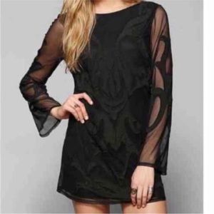 Stone Cold Fox Black Sheer Mini Dress